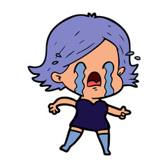 Obraz premium cartoon woman crying