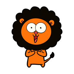 happy cartoon lion