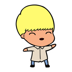 happy cartoon boy