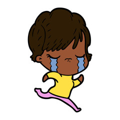 cartoon woman crying