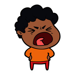 cartoon furious man