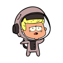 cartoon tired astronaut