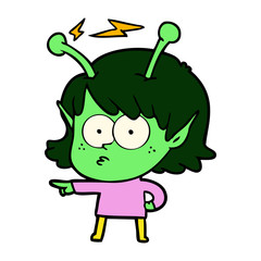 Obraz premium cartoon alien girl