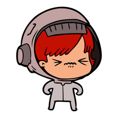 cartoon astronaut woman