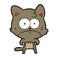 cartoon nervous cat