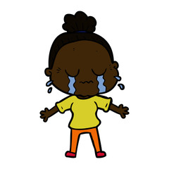 cartoon crying old lady
