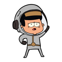 cartoon tired astronaut