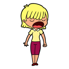 cartoon woman talking loudly