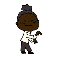 cartoon annoyed old lady