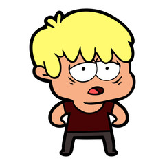 Obraz premium cartoon exhausted boy