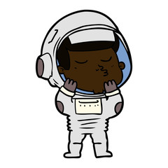 cartoon confident astronaut