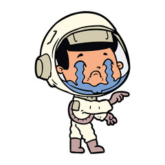 Obraz premium cartoon crying astronaut