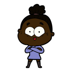 cartoon happy old woman