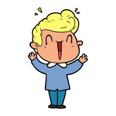 cartoon excited man