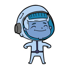 happy cartoon astronaut