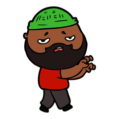 cartoon worried man with beard