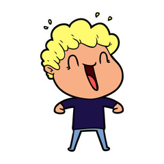 cartoon happy man laughing
