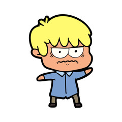annoyed cartoon boy