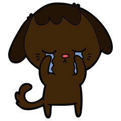 cute puppy crying cartoon