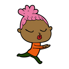 cartoon calm woman
