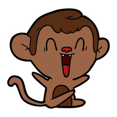 cartoon laughing monkey