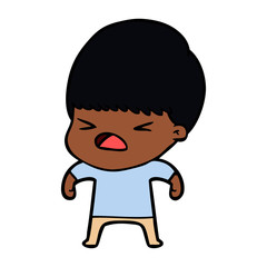 cartoon stressed man