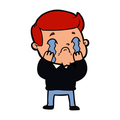 cartoon man crying