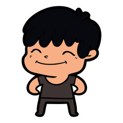 Obraz premium cartoon happy boy