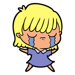 cartoon woman crying