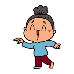 cartoon happy old lady