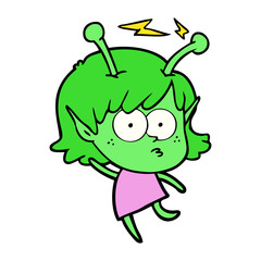cartoon alien girl