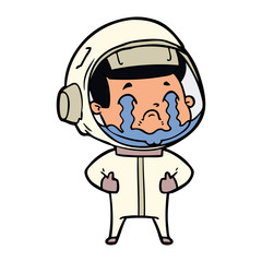 cartoon crying astronaut