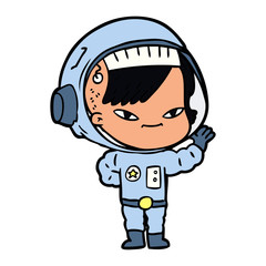 cartoon astronaut woman