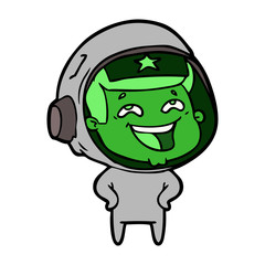 cartoon laughing astronaut