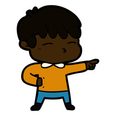 cartoon curious boy