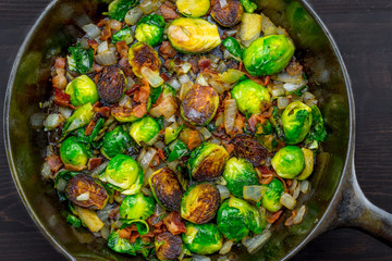 Cast Iron Skillet with Roasted Brussels Sprouts