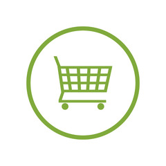 Supermarket trolley icon. Illustration