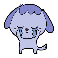 Fototapeta premium cute puppy crying cartoon