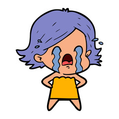 cartoon woman crying