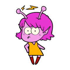 cartoon alien girl