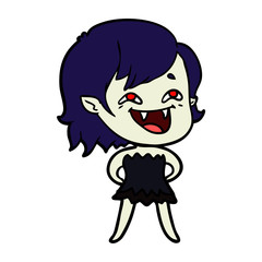 cartoon laughing vampire girl