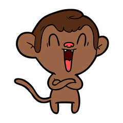 cartoon laughing monkey