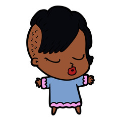 Obraz premium cartoon pretty hipster girl