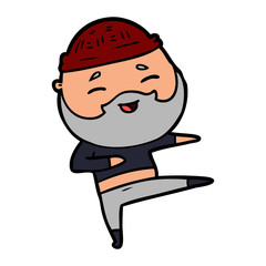 cartoon happy bearded man
