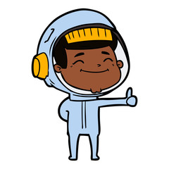happy cartoon astronaut