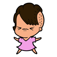 cartoon annoyed hipster girl