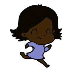 Fototapeta premium cartoon friendly girl