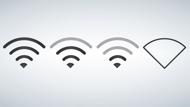 Wi-Fi icons levels. Signal strength indicator template, vector