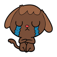 cute cartoon dog crying