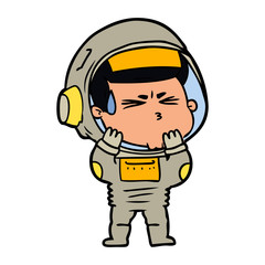 cartoon stressed astronaut